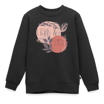 Amour et sourire - Sweat Premium enfant bio - noir - Devant - AI Model Kid Female (0cm)