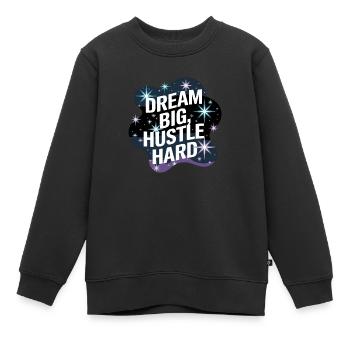 Rêver grand, se démener – Ciel nocturne - Sweat Premium enfant bio - noir - Devant - AI Model Kid Female (0cm)