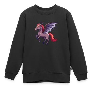 Cheval démoniaque - Vilain et mignon - Sweat Premium enfant bio - noir - Devant - AI Model Kid Female (0cm)