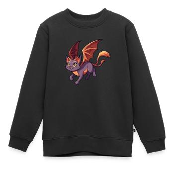 Teuflische Katze – Frech und Niedlich - Kinder Premium Organic Sweatshirt - Schwarz - Vorne - AI Model Kid Female (0cm)