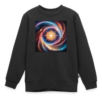 Fusion d’étoiles mythiques - Sweat Premium enfant bio - noir - Devant - AI Model Kid Female (0cm)