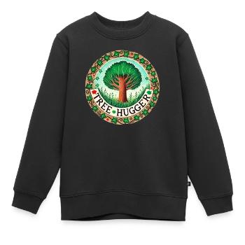 Câlin d’arbre - Sweat Premium enfant bio - noir - Devant - AI Model Kid Female (0cm)