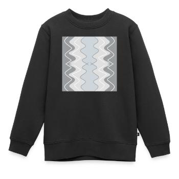 Vagues verticales grises - Sweat Premium enfant bio - noir - Devant - AI Model Kid Female (0cm)