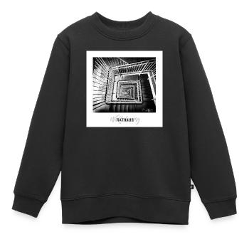Wolfsburg Rathaustreppe - Kinder Premium Organic Sweatshirt - Schwarz - Vorne - AI Model Kid Female (0cm)