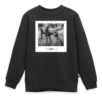 Wölfe Wolfsburg - Kinder Premium Organic Sweatshirt - Schwarz - Vorne - AI Model Kid Female (0cm)