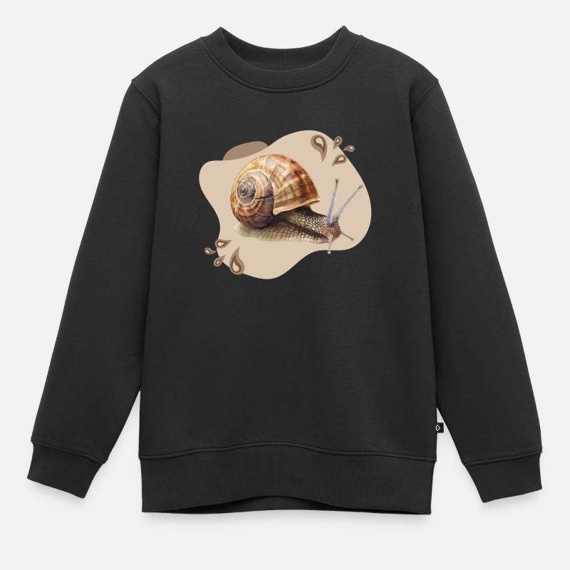 Escargot - Sweat Premium enfant bio - noir