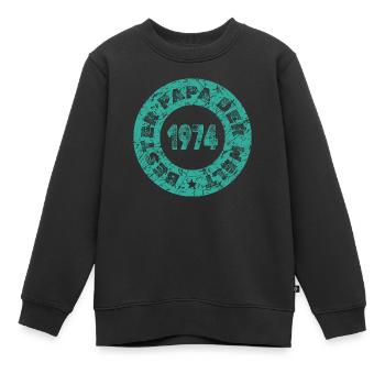 Papa 1974 - Kinder Premium Organic Sweatshirt - Schwarz - Vorne - AI Model Kid Female (0cm)
