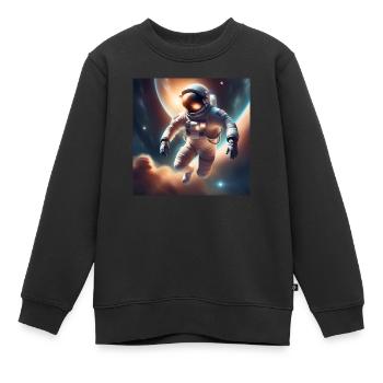 Astronaut im Weltall - Kinder Premium Organic Sweatshirt - Schwarz - Vorne - AI Model Kid Female (0cm)