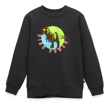 Dino Power - Kinder Premium Organic Sweatshirt - Schwarz - Vorne - AI Model Kid Female (0cm)