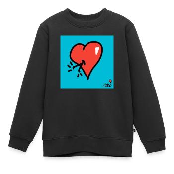 Kuoro amoureux - Sweat Premium enfant bio - noir - Devant - AI Model Kid Female (0cm)
