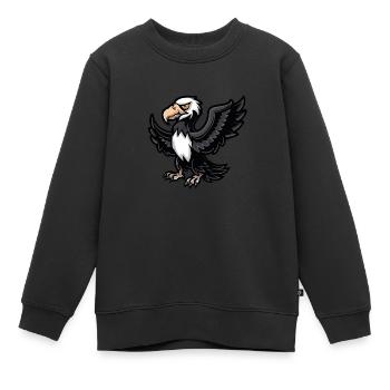 Bande dessinée Eagle - Sweat Premium enfant bio - noir - Devant - AI Model Kid Female (0cm)