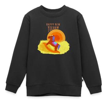 Happy New Year Western - Kinder Premium Organic Sweatshirt - Schwarz - Vorne - AI Model Kid Female (0cm)