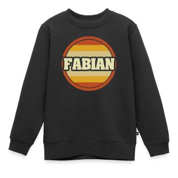 Vorname Fabian - Kinder Premium Organic Sweatshirt - Schwarz - Vorne - AI Model Kid Female (0cm)