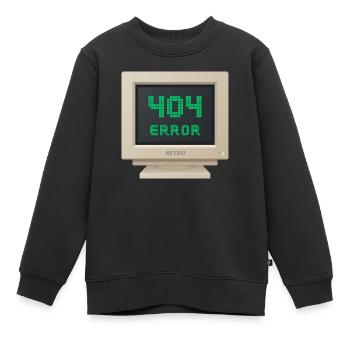 CRT design - Erreur 404 - Sweat Premium enfant bio - noir - Devant - AI Model Kid Female (0cm)