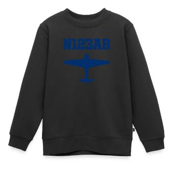 Aviation sur mesure - Avion - Vol - Pilote - Sweat Premium enfant bio - noir - Devant - AI Model Kid Female (0cm)