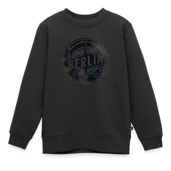 Berlin Grunge Design Alexanderplatz Berlin Ours - Sweat Premium enfant bio - noir - Devant - AI Model Kid Female (0cm)