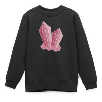 Rose cristal - Sweat Premium enfant bio - noir - Devant - AI Model Kid Female (0cm)