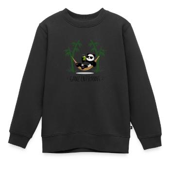 Complètement détendu - Panda - Sweat Premium enfant bio - noir - Devant - AI Model Kid Female (0cm)