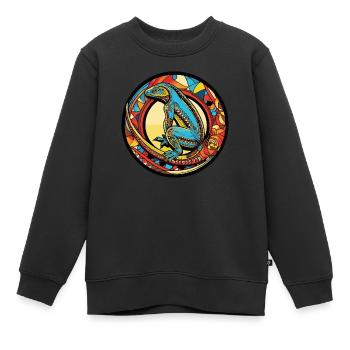 echse comic - Kinder Premium Organic Sweatshirt - Schwarz - Vorne - AI Model Kid Female (0cm)