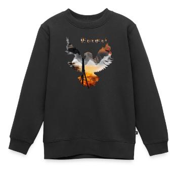 Adler Wildnis - Kinder Premium Organic Sweatshirt - Schwarz - Vorne - AI Model Kid Female (0cm)