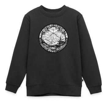 fuji noir blanc - Sweat Premium enfant bio - noir - Devant - AI Model Kid Female (0cm)