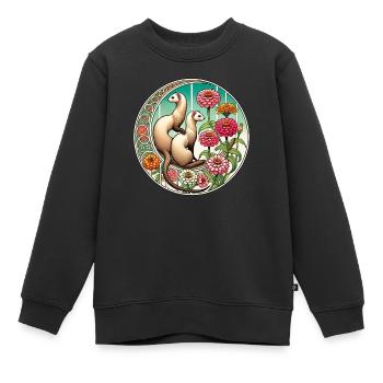 Frettchen - Kinder Premium Organic Sweatshirt - Schwarz - Vorne - AI Model Kid Female (0cm)