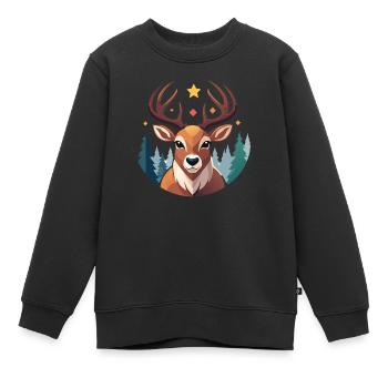 Weihnachtliches Rentier - Kinder Premium Organic Sweatshirt - Schwarz - Vorne - AI Model Kid Female (0cm)