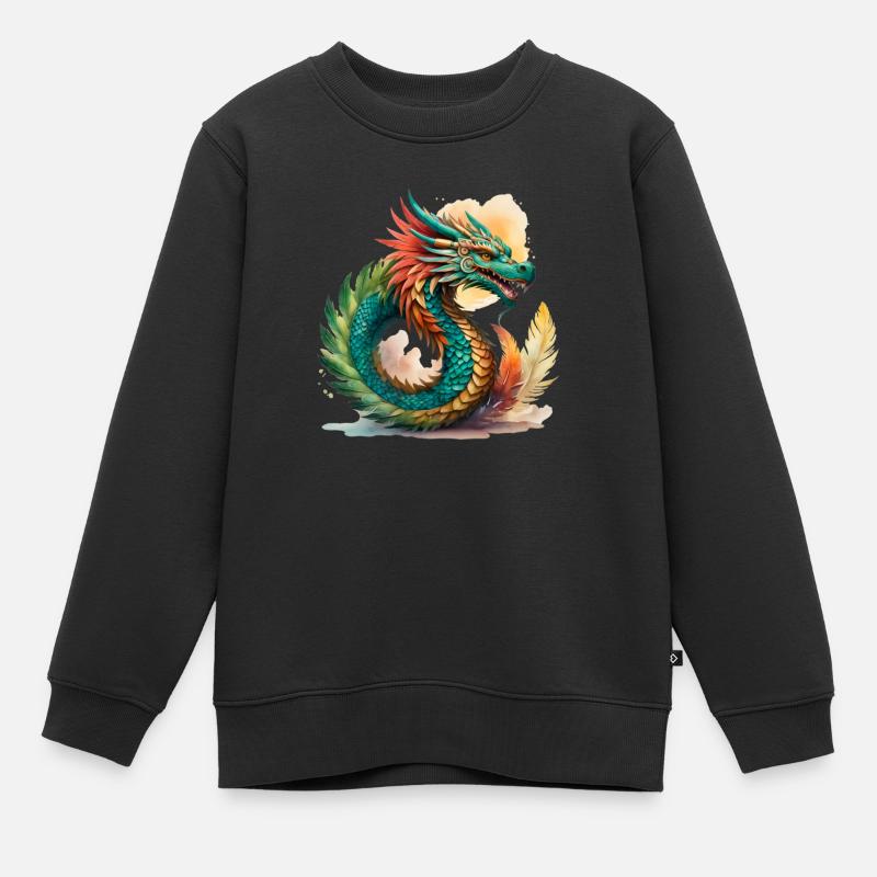 Kukulcán - Sweat Premium enfant bio - noir