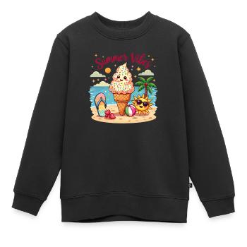AMBIANCE ESTIVALE - Sweat Premium enfant bio - noir - Devant - AI Model Kid Female (0cm)