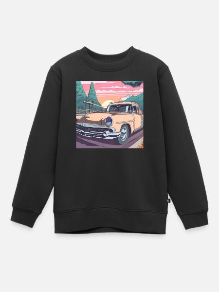 Road trip en voiture classique - Sweat Premium enfant bio - noir