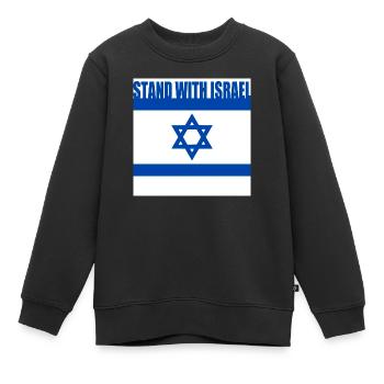 Stand with israel - Kinder Premium Organic Sweatshirt - Schwarz - Vorne - AI Model Kid Female (0cm)
