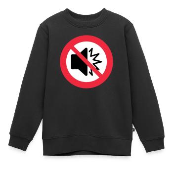 Pas de son - silencieux - muet - ne pas déranger - autisme - Sweat Premium enfant bio - noir - Devant - AI Model Kid Female (0cm)