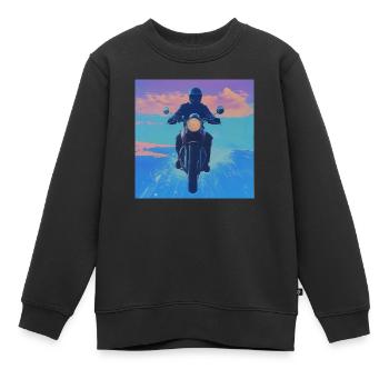 Moto - Sweat Premium enfant bio - noir - Devant - AI Model Kid Female (0cm)