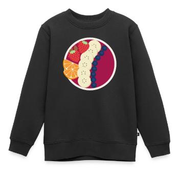 Bol de smoothie aux baies - Sweat Premium enfant bio - noir - Devant - AI Model Kid Female (0cm)