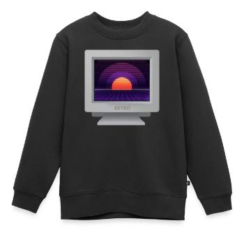 CRT Design - Future Retro Tapete - Kinder Premium Organic Sweatshirt - Schwarz - Vorne - AI Model Kid Female (0cm)