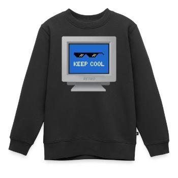 CRT Design - "Stay Cool" Tapete - Kinder Premium Organic Sweatshirt - Schwarz - Vorne - AI Model Kid Female (0cm)