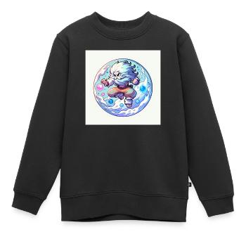 Wukong, le roi des singes - Sweat Premium enfant bio - noir - Devant - AI Model Kid Female (0cm)