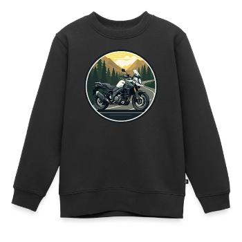 Motorrad-Abenteuer - Kinder Premium Organic Sweatshirt - Schwarz - Vorne - AI Model Kid Female (0cm)