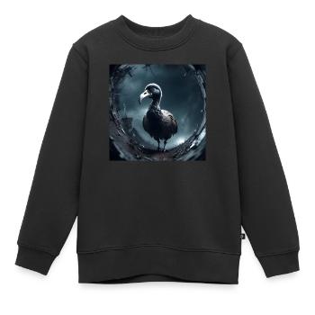 Dodo surréaliste dans un brouillard mystique - Sweat Premium enfant bio - noir - Devant - AI Model Kid Female (0cm)