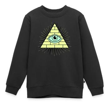 Pyramide des Illuminati - Sweat Premium enfant bio - noir - Devant - AI Model Kid Female (0cm)