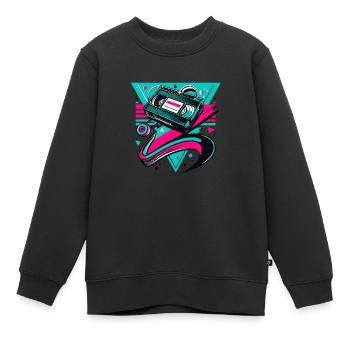 SOYEZ GENTIL, REMBOBINEZ - Sweat Premium enfant bio - noir - Devant - AI Model Kid Female (0cm)