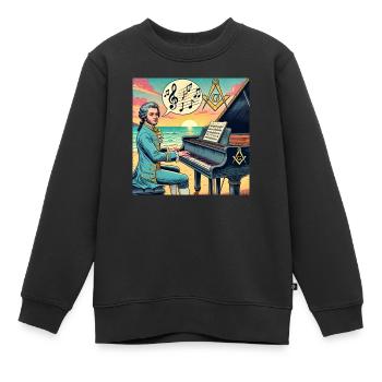 Mozart était franc-maçon - Sweat Premium enfant bio - noir - Devant - AI Model Kid Female (0cm)
