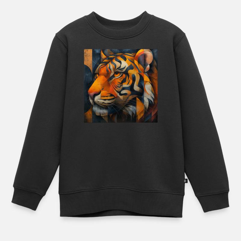 Tigre - Sweat Premium enfant bio - noir