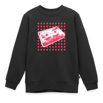 Kids from the 90s - dot red dot - Kinder Premium Organic Sweatshirt - Schwarz - Vorne - AI Model Kid Female (0cm)