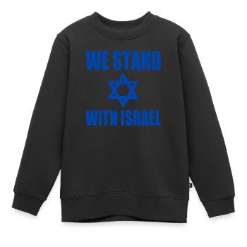 We stand with israel - Kinder Premium Organic Sweatshirt - Schwarz - Vorne - AI Model Kid Female (0cm)