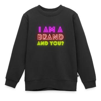 Je suis une marque Neon - Sweat Premium enfant bio - noir - Devant - AI Model Kid Female (0cm)
