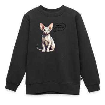 Sphynx-Katze Kein Fell, kein Problem - Kinder Premium Organic Sweatshirt - Schwarz - Vorne - AI Model Kid Female (0cm)