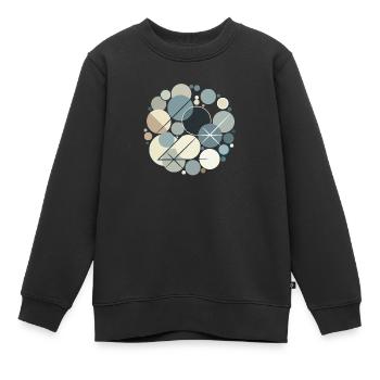 Conception Serene Shapes - Sweat Premium enfant bio - noir - Devant - AI Model Kid Female (0cm)