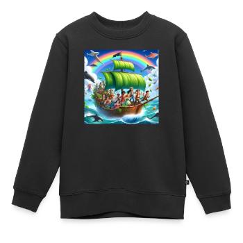 Farbenfrohe Kollektion - Kinder Premium Organic Sweatshirt - Schwarz - Vorne - AI Model Kid Female (0cm)