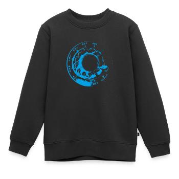 Retro Look - Blue - Kinder Premium Organic Sweatshirt - Schwarz - Vorne - AI Model Kid Female (0cm)